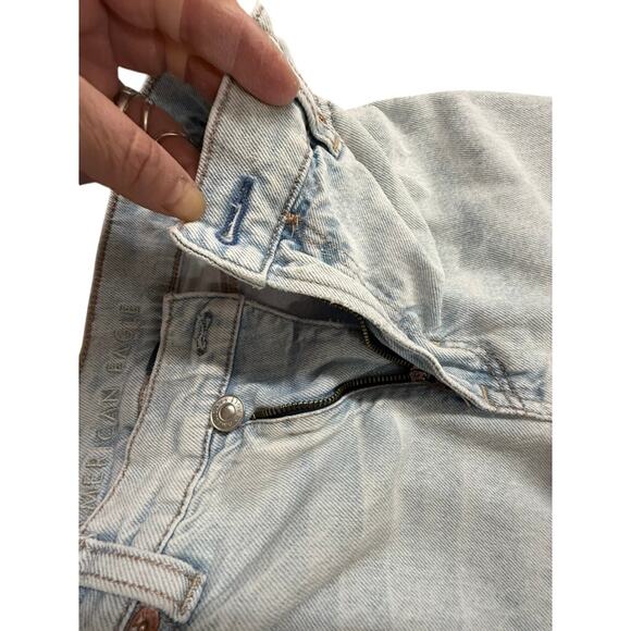 "AMERICAN EAGLE" Strigid High Rise Baggy Straight Light SZ 2 LONG SMALL SPOT - Picture 6 of 12